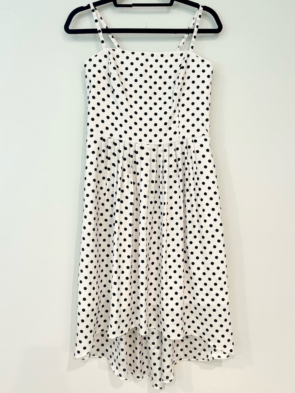 White House Black Market White and Black Polka Dot High-Low Sundress - Size 6